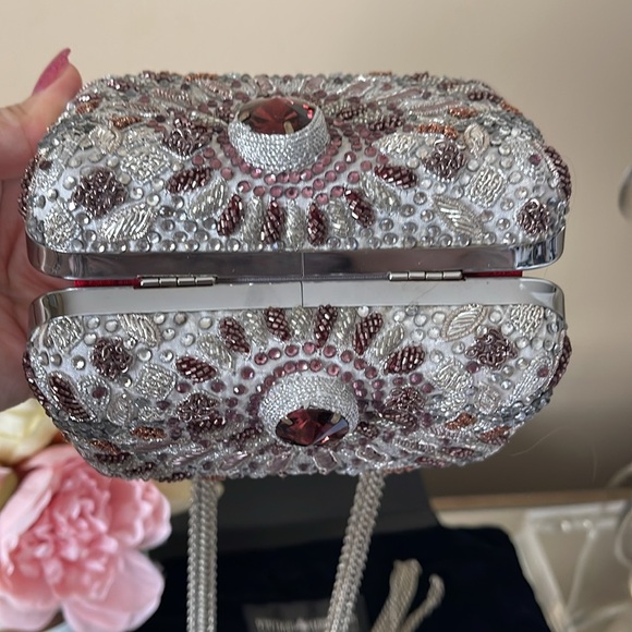 New VINTAGE Y2K Vintage Addiction Beaded Clutch - Pink and Silver